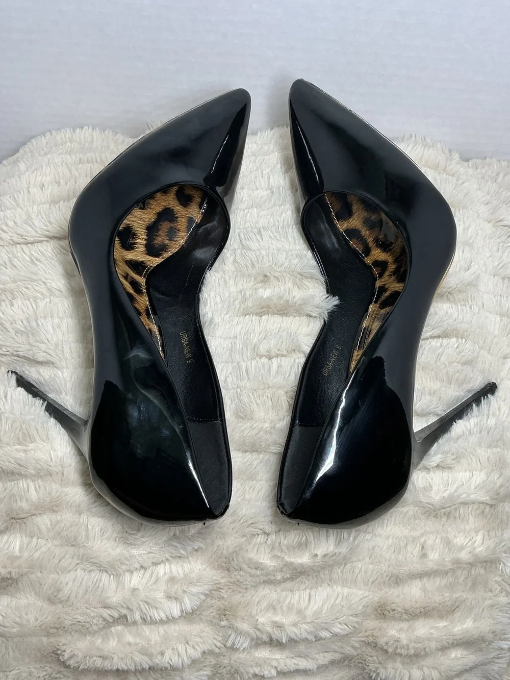 Azalea Wang Black Leopard Print Pointed Toe Stiletto Pumps Women’s Size 9 NWOB